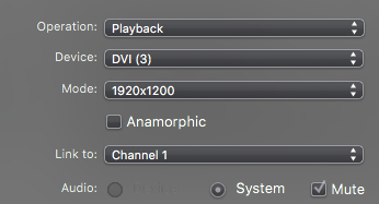 Preferences SET-UP Menu – All 3 channels set to follow Ch. 1 with the "LINK" selection.