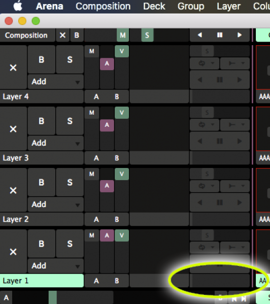 Scrub bar in TOP-MOST window, upper-left.