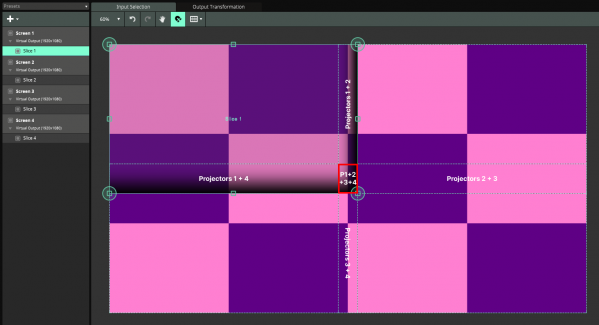 advanced output with 4 blended slices