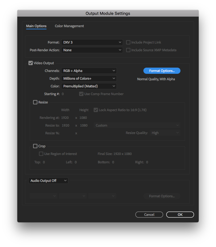 Exporting with Alpha Channels in After Effects