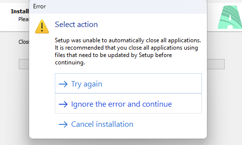 Installer stuck