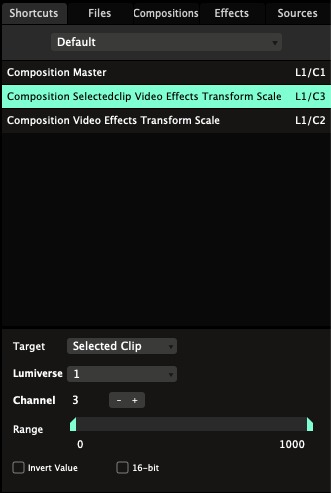 Dmx快捷鍵 Resolume
